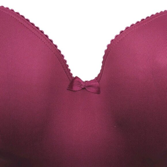 Lane Bryant Cacique Womens Bra Smooth Balconette U/W Size 40C Red  Burgandy - Picture 7 of 10